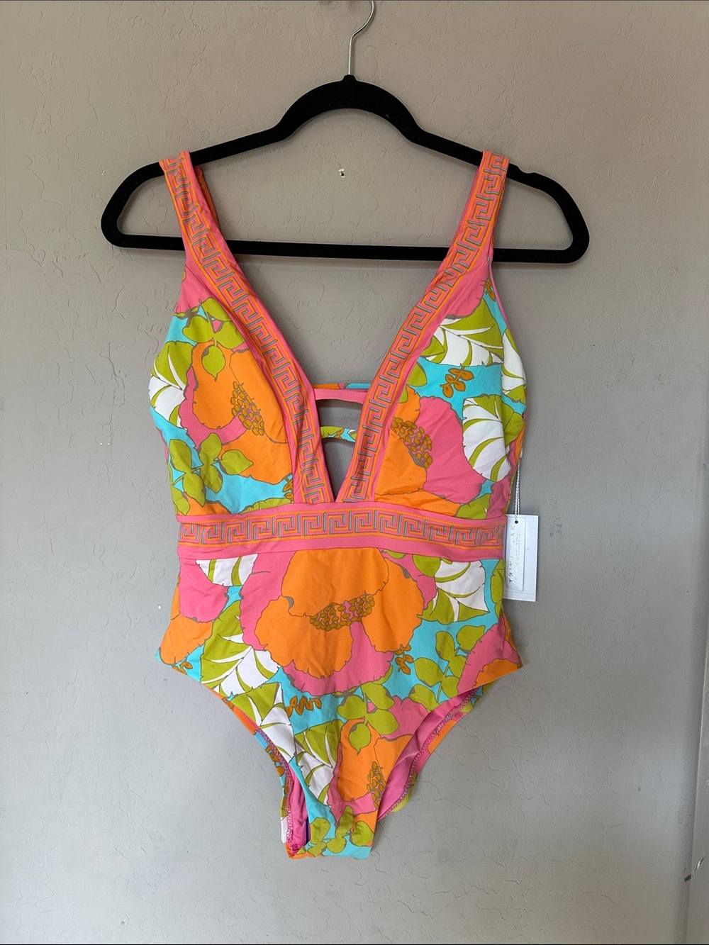 Trina Turk Kids Floral One-Piece Swimsuit - Pink, Orange & Blue